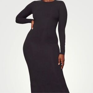 SKIMS Classic Black Long Sleeve Dress Size 2X